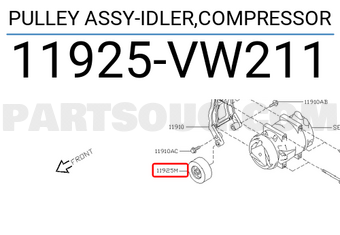 Nissan 11925VW211 PULLEY ASSY-IDLER,COMPRESSOR