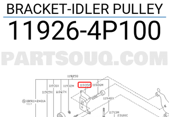 Nissan 119264P100 BRACKET-IDLER PULLEY