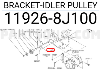 Nissan 119268J100 BRACKET-IDLER PULLEY