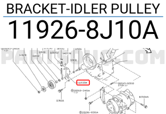 Nissan 119268J10A BRACKET-IDLER PULLEY