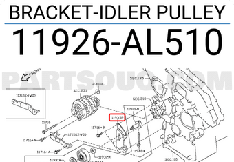 Nissan 11926AL510 BRACKET-IDLER PULLEY