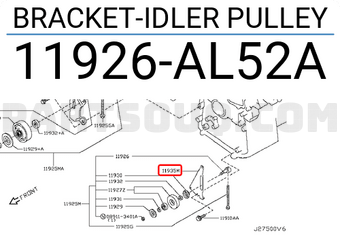 Nissan 11926AL52A BRACKET-IDLER PULLEY