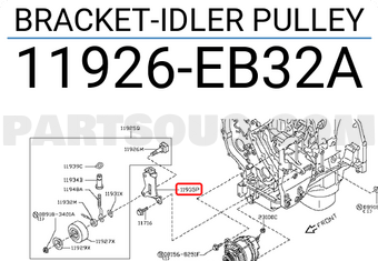 Nissan 11926EB32A BRACKET-IDLER PULLEY