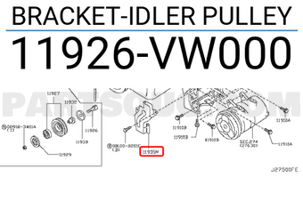 Nissan 11926VW000 BRACKET-IDLER PULLEY