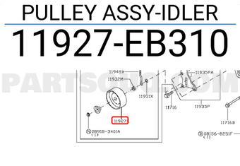 Nissan 11927EB310 PULLEY ASSY-IDLER