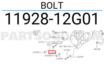 Nissan 1192812G01 BOLT