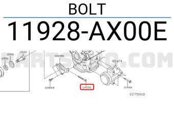 Nissan 11928AX00E BOLT