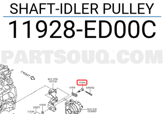 Nissan 11928ED00C SHAFT-IDLER PULLEY