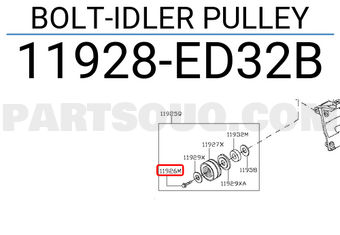 Nissan 11928ED32B BOLT-IDLER PULLEY