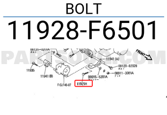 Nissan 11928F6501 BOLT