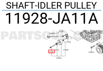 Nissan 11928JA11A SHAFT-IDLER PULLEY