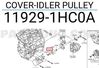 Nissan 119291HC0A COVER-IDLER PULLEY