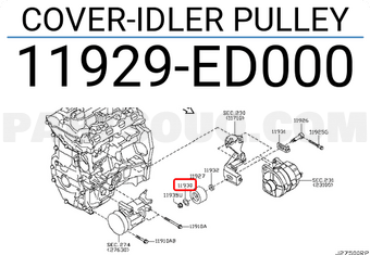 Nissan 11929ED000 COVER-IDLER PULLEY