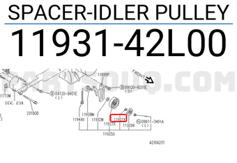 Nissan 1193142L00 SPACER-IDLER PULLEY