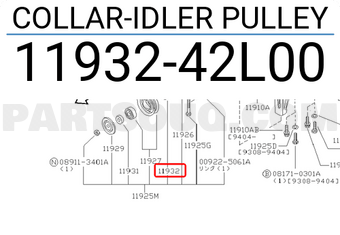 Nissan 1193242L00 COLLAR-IDLER PULLEY