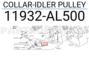 Nissan 11932AL500 COLLAR-IDLER PULLEY