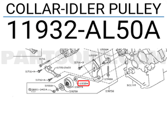 Nissan 11932AL50A COLLAR-IDLER PULLEY