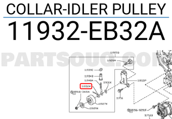Nissan 11932EB32A COLLAR-IDLER PULLEY