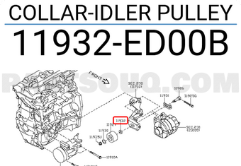 Nissan 11932ED00B COLLAR-IDLER PULLEY