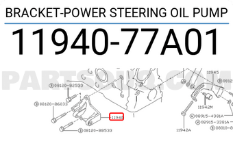 Nissan 1194077A01 BRACKET-POWER STEERING OIL PUMP