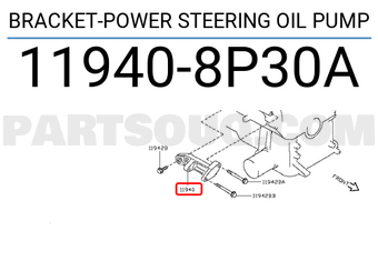 Nissan 119408P30A BRACKET-POWER STEERING OIL PUMP