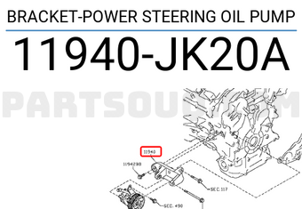 Nissan 11940JK20A BRACKET-POWER STEERING OIL PUMP