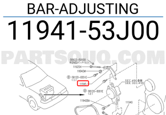 Nissan 1194153J00 BAR-ADJUSTING