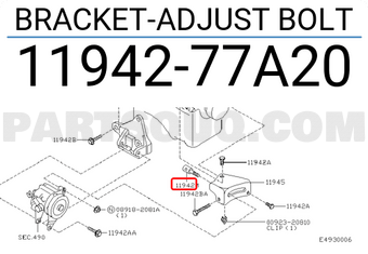 Nissan 1194277A20 BRACKET-ADJUST BOLT