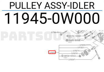 Nissan 119450W000 PULLEY ASSY-IDLER