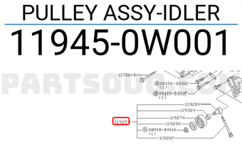 Nissan 119450W001 PULLEY ASSY-IDLER