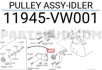 Nissan 11945VW001 PULLEY ASSY-IDLER