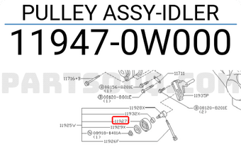 Nissan 119470W000 PULLEY ASSY-IDLER