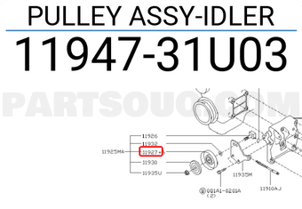 Nissan 1194731U03 PULLEY ASSY-IDLER