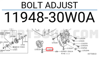 Nissan 1194830W0A BOLT ADJUST