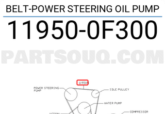 Nissan 119500F300 BELT-POWER STEERING OIL PUMP