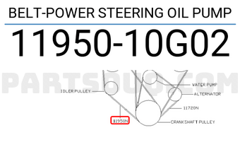 Nissan 1195010G02 BELT-POWER STEERING OIL PUMP