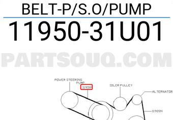 Nissan 1195031U01 BELT-P/S.O/PUMP