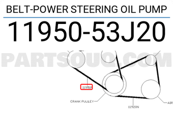 Nissan 1195053J20 BELT-POWER STEERING OIL PUMP