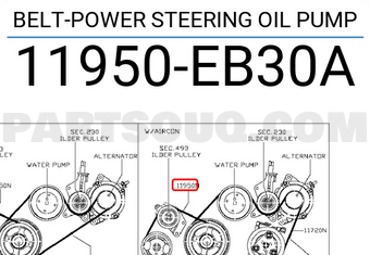 Nissan 11950EB30A BELT-POWER STEERING OIL PUMP