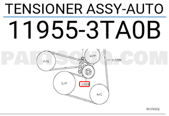 Nissan 119553TA0B TENSIONER ASSY-AUTO