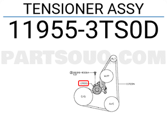 Nissan 119553TS0D TENSIONER ASSY