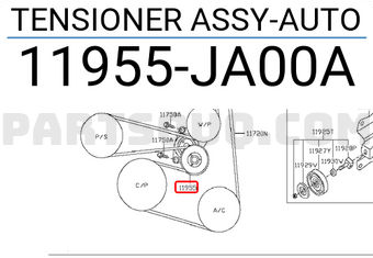 Nissan 11955JA00A TENSIONER ASSY-AUTO