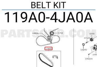 Nissan 119A04JA0A BELT KIT