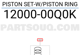 Nissan 1200000Q0K PISTON SET-W/PISTON RING