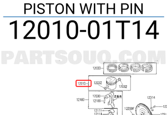 Nissan 1201001T14 PISTON WITH PIN