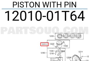 Nissan 1201001T64 PISTON WITH PIN