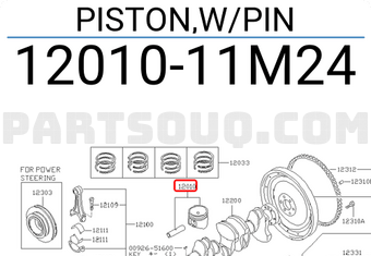 Nissan 1201011M24 PISTON,W/PIN
