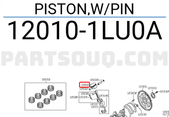 Nissan 120101LU0A PISTON,W/PIN