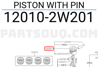 Nissan 120102W201 PISTON WITH PIN