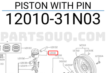 Nissan 1201031N03 PISTON WITH PIN